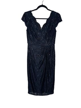 Adrianna Papell Women's Bead-Embellished Mesh Sheath Dress evening formal event